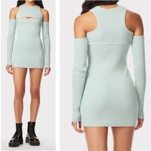 New Herve Leger Rib Cutout Bodycon Dress